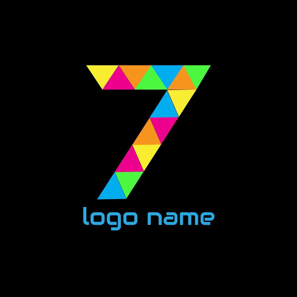 7 logo design colorato vettore