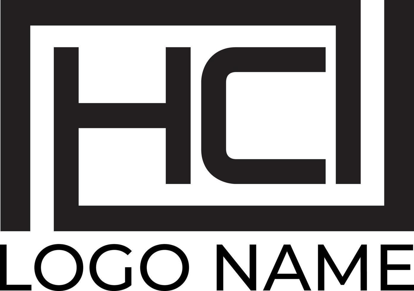 disegno vettoriale del logo del monogramma hci