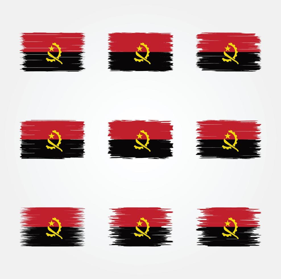 collezione di pennelli bandiera angola vettore