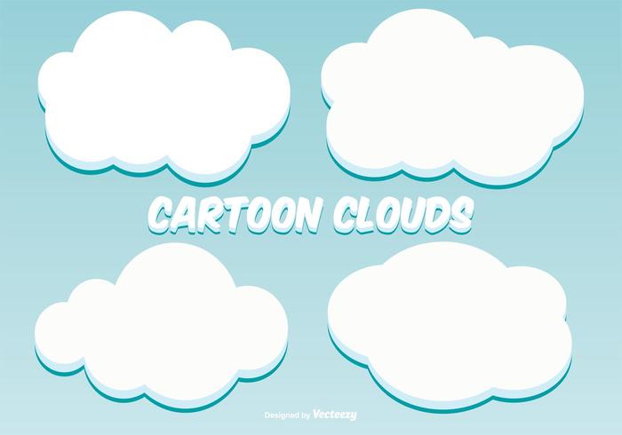Set di nuvole stile dei cartoni animati vettore