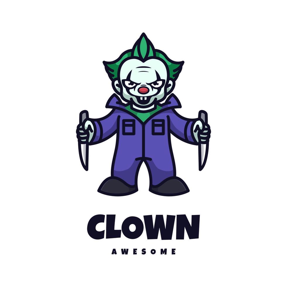 illustrazione grafica vettoriale di clown, buona per il design del logo