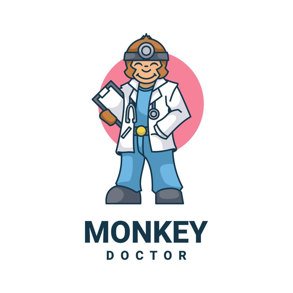illustrazione grafica vettoriale del dottore scimmia, buona per il design del logo