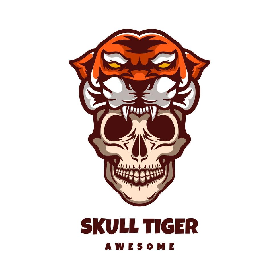 illustrazione grafica vettoriale della tigre del cranio, buona per il design del logo