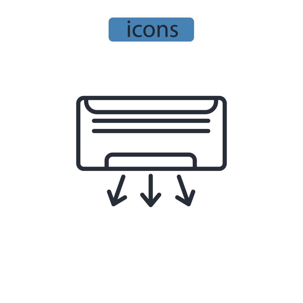 aria condizionata icone simbolo elementi vettoriali per il web infografica