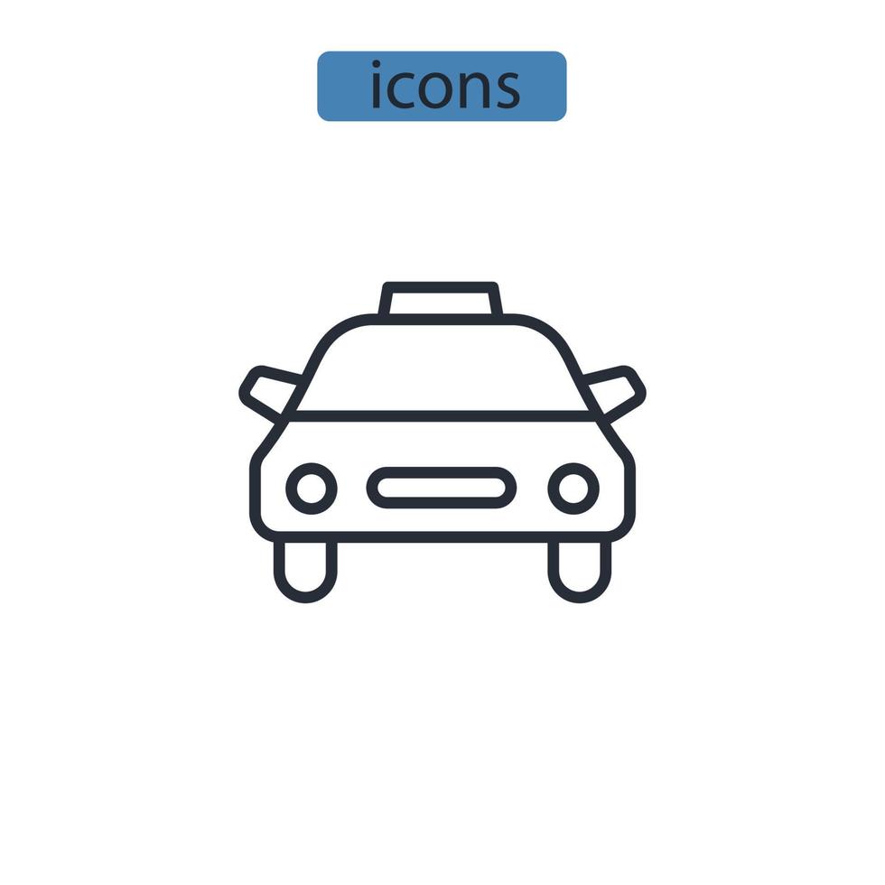 taxi icone simbolo elementi vettoriali per il web infografica