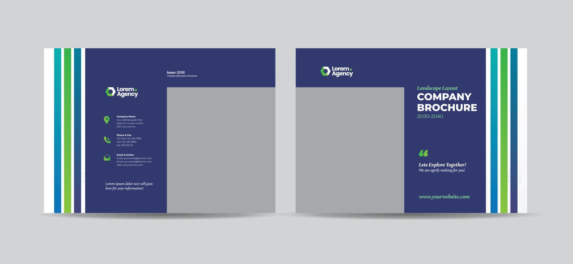 design della copertina dell'opuscolo di affari del paesaggio o design della copertina del libretto del profilo aziendale e del rapporto annuale vettore