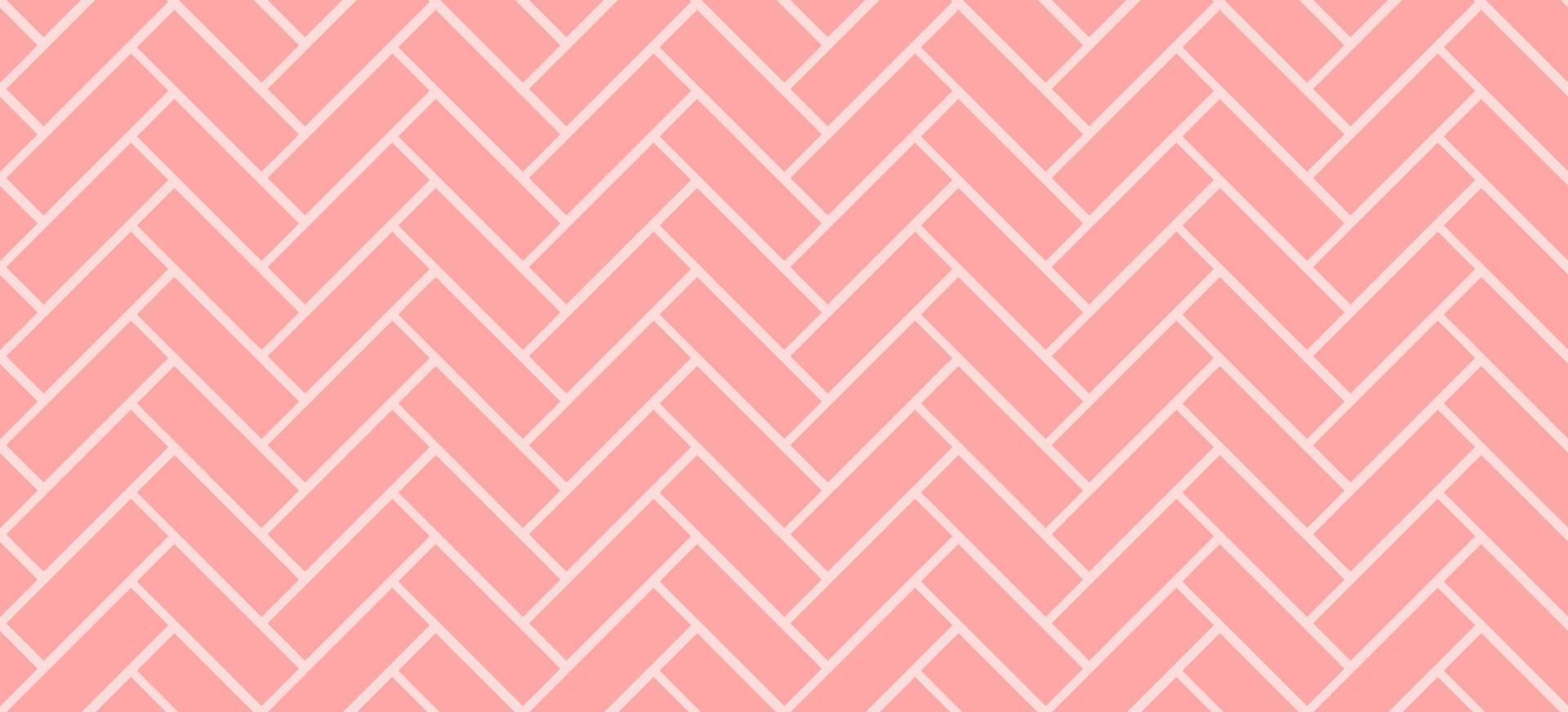 motivo a tessere a spina di pesce. sfondo di mattoni in ceramica rosa diagonale. illustrazione vettoriale senza soluzione di continuità