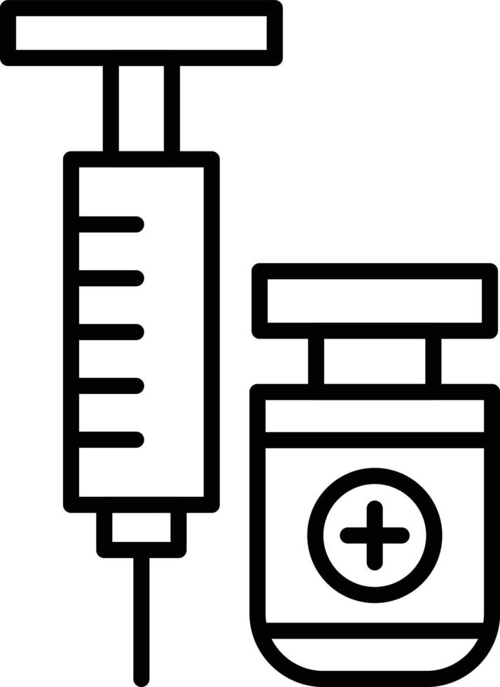 icona del contorno del vaccino vettore