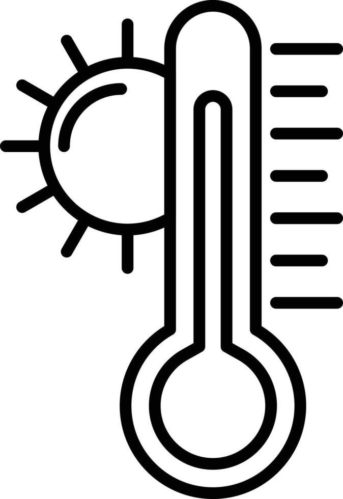 icona del contorno delle alte temperature vettore