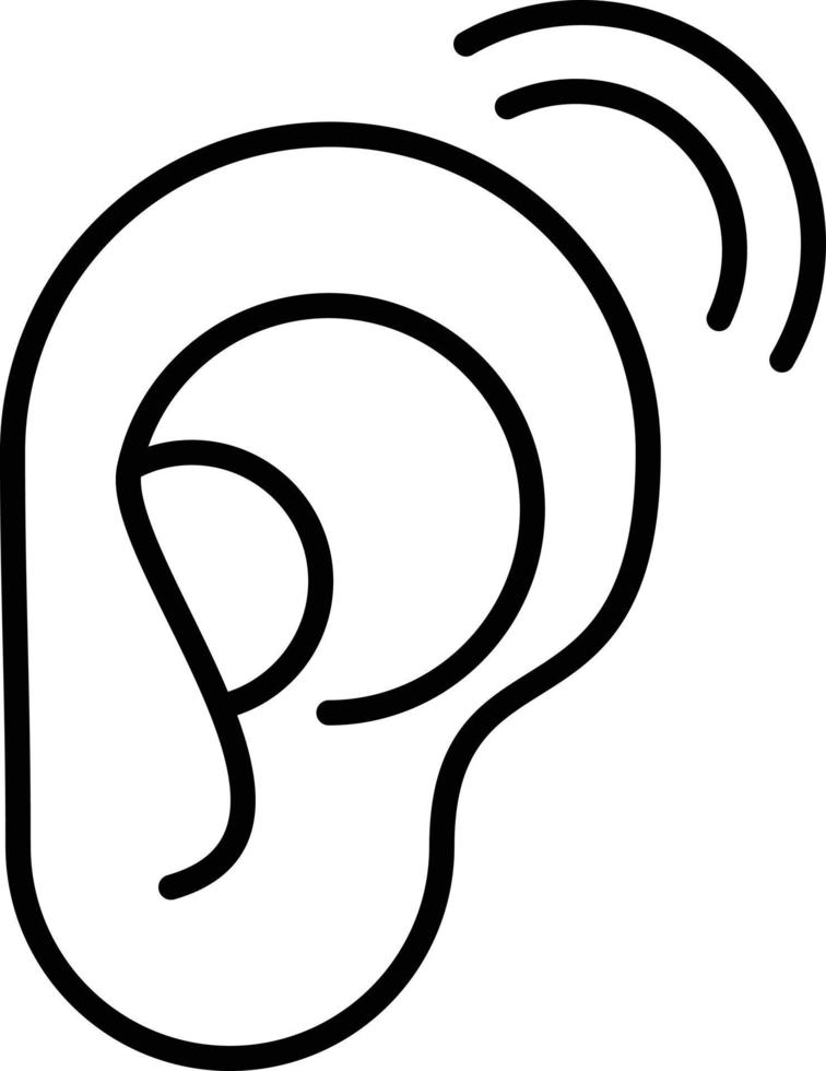icona del contorno uditivo vettore