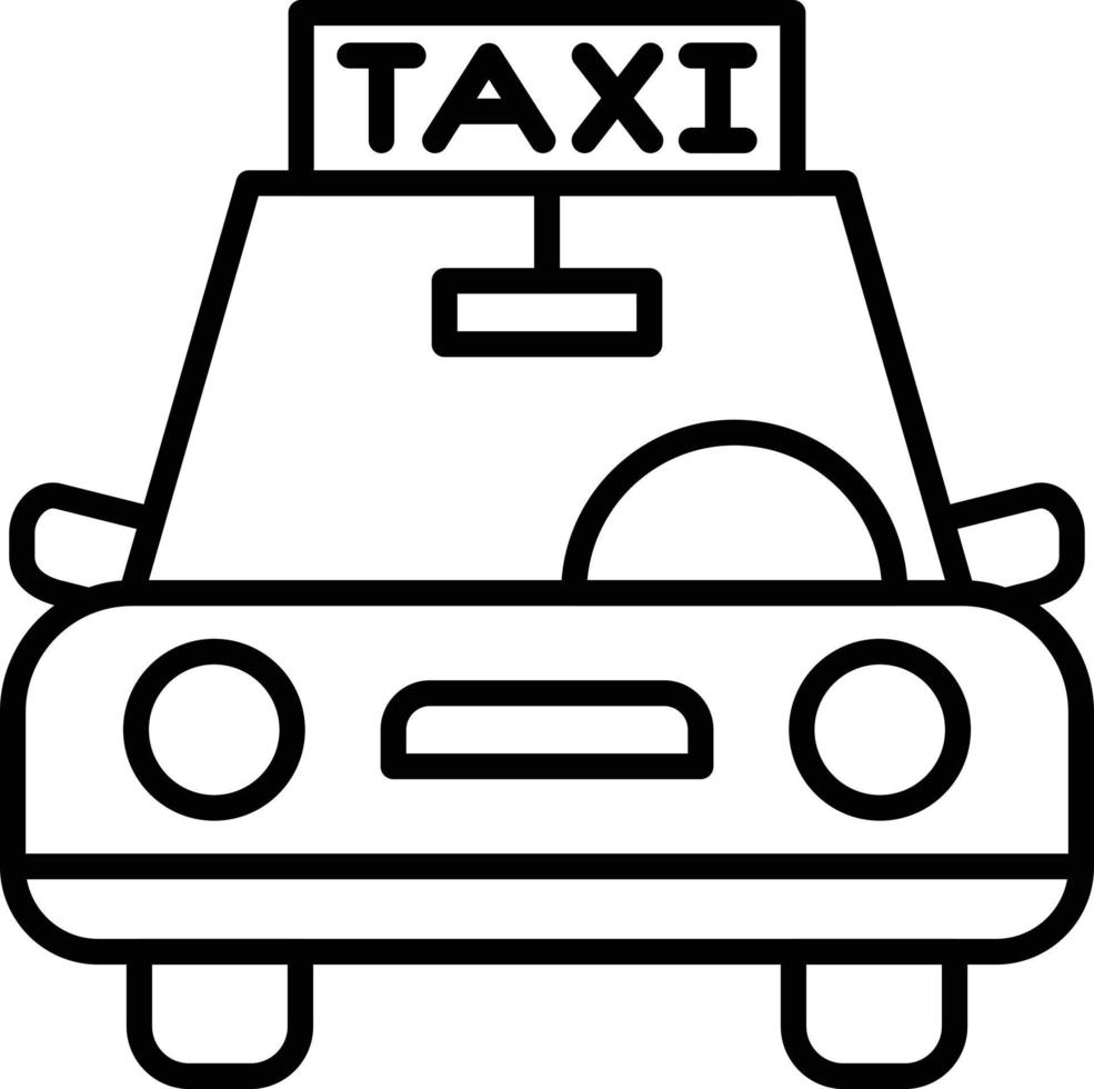 icona di contorno taxi vettore