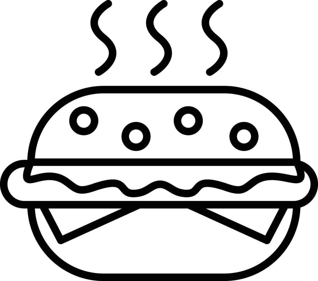 icona di contorno di hamburger vettore