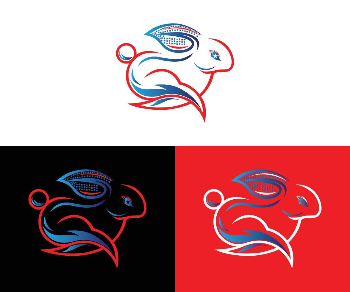 disegno del logo del coniglio vettore