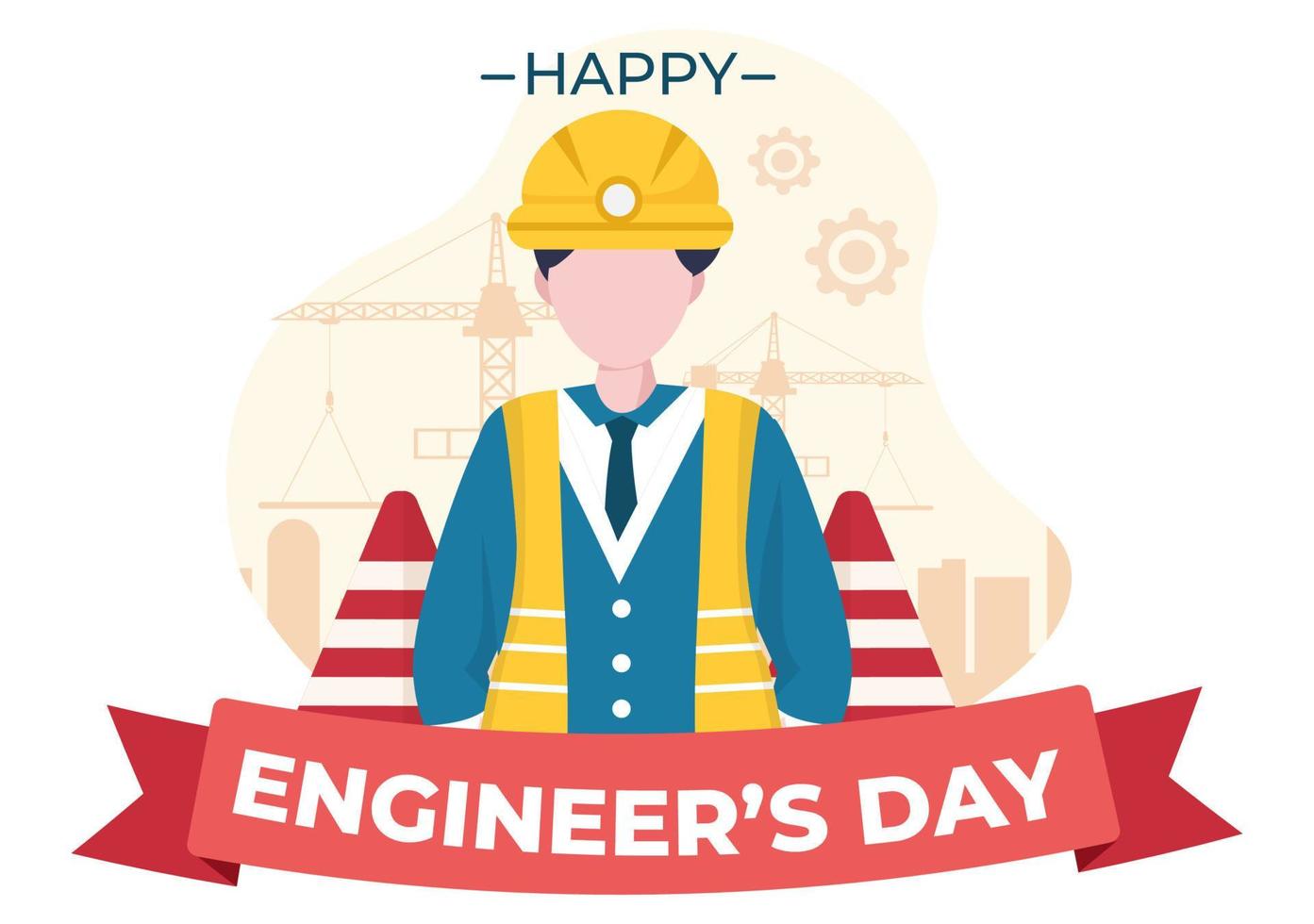 illustrazione commemorativa del giorno degli ingegneri felici per l'ingegnere vettore