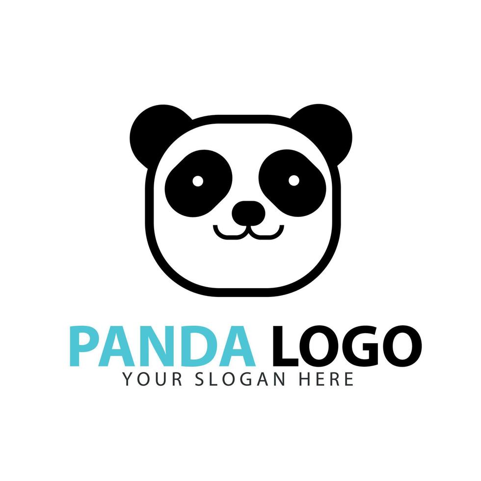 logo della testa di panda e vettore di simbolo