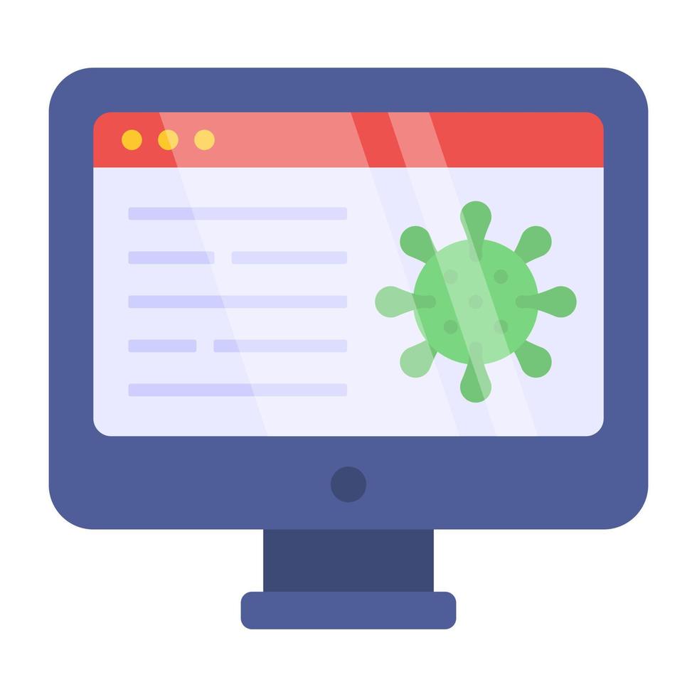 un'icona del design piatto del sito Web di coronavirus vettore