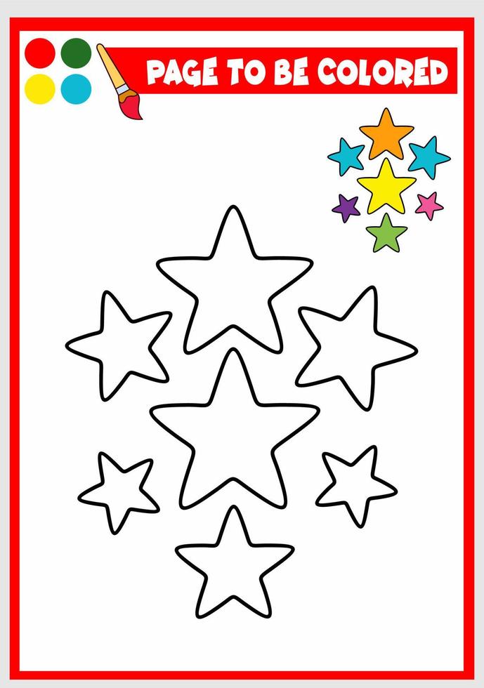 libro da colorare per bambini. vettore di stelle
