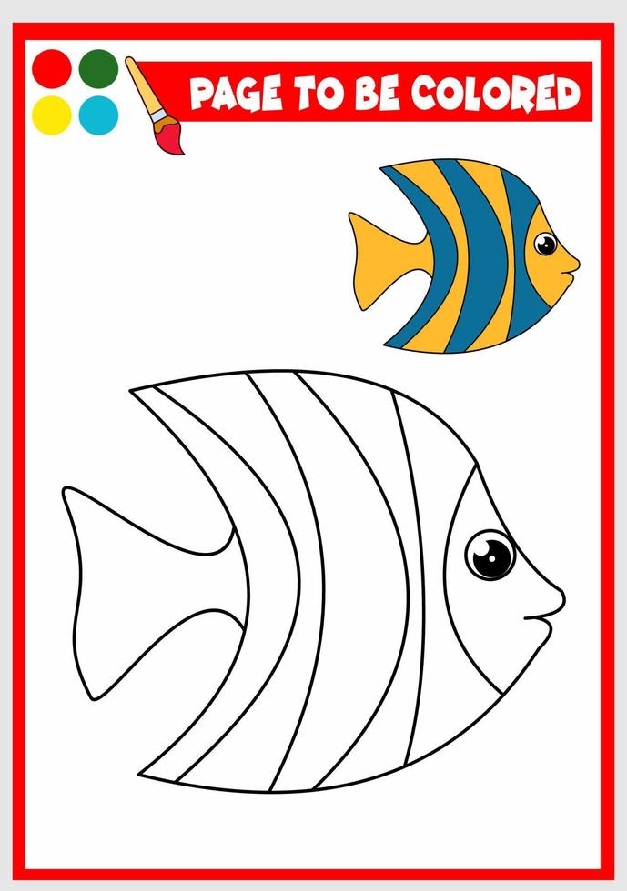 libro da colorare per bambini. vettore di pesce