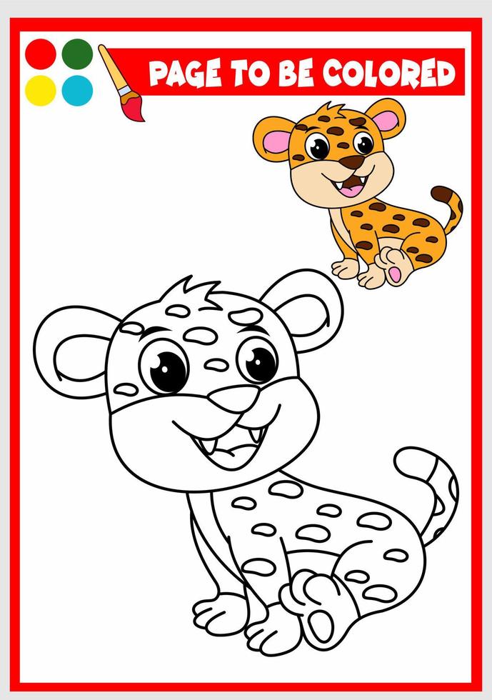 libro da colorare per bambini. leopardo vettore