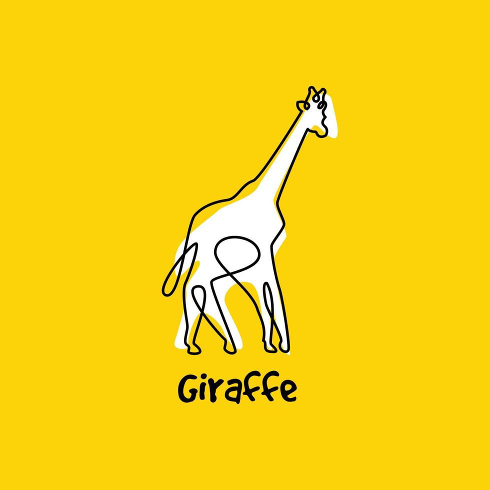 logo monoline giraffa vettore