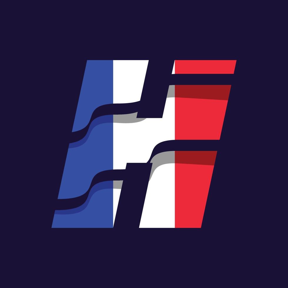 bandiera alfabeto francia h vettore