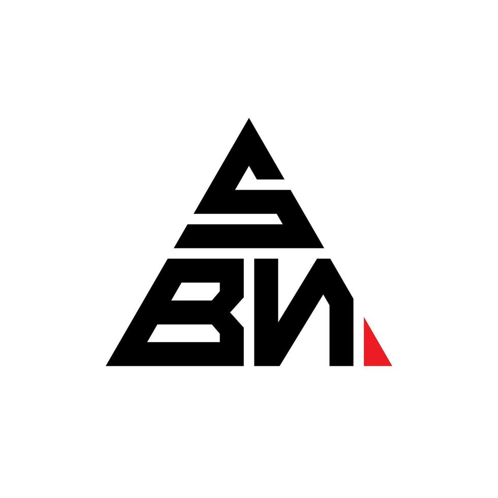 design del logo della lettera del triangolo sbn con forma triangolare. monogramma di design del logo del triangolo sbn. modello di logo vettoriale triangolo sbn con colore rosso. logo triangolare sbn logo semplice, elegante e lussuoso.