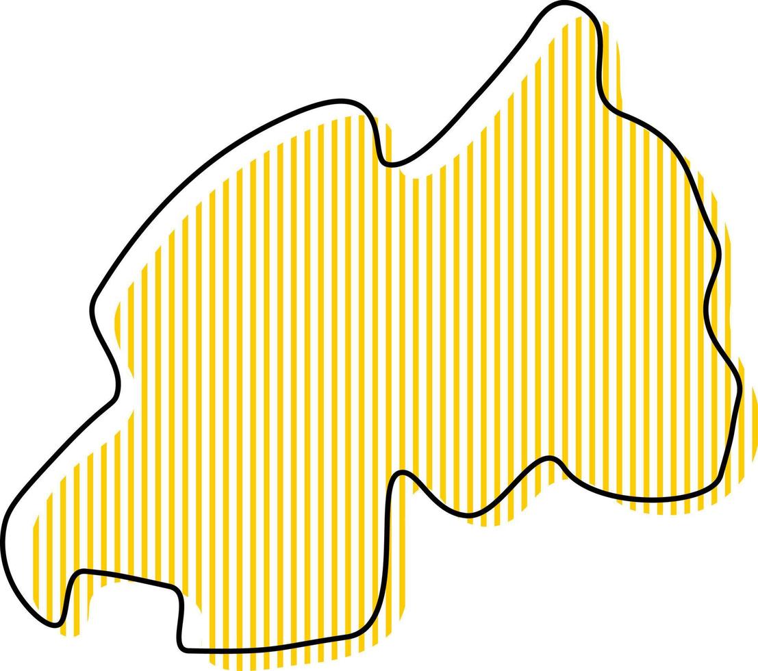 mappa stilizzata semplice dell'icona del ruanda. vettore