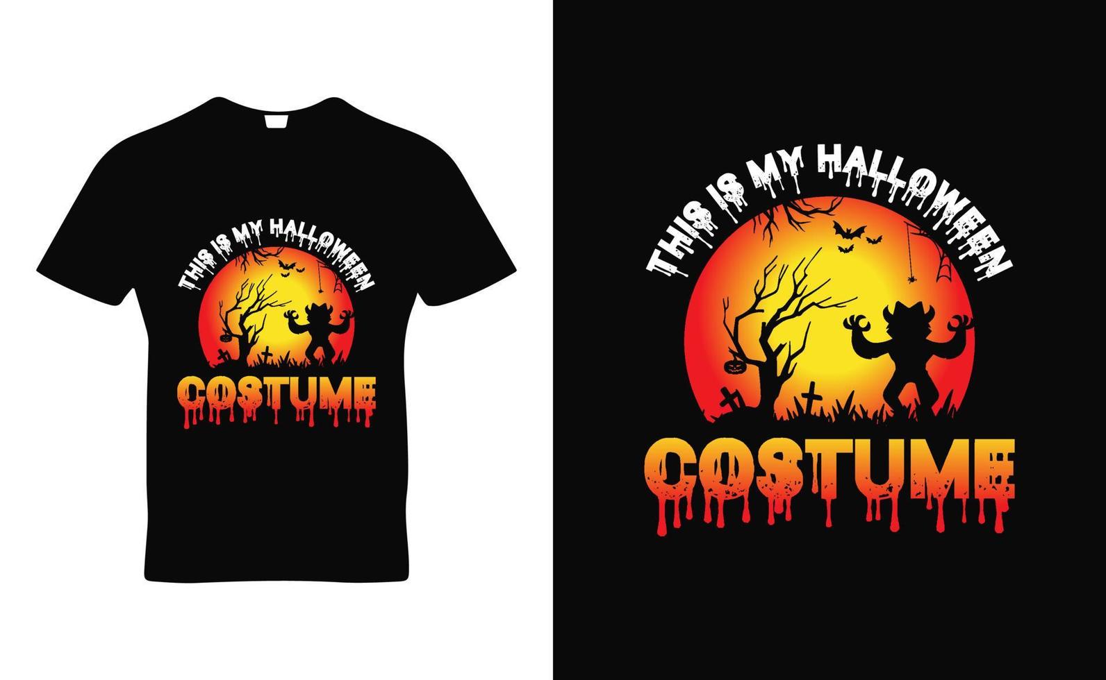 disegno del modello di t-shirt con citazioni di halloween per il giorno di halloween e il business del baccello vettore