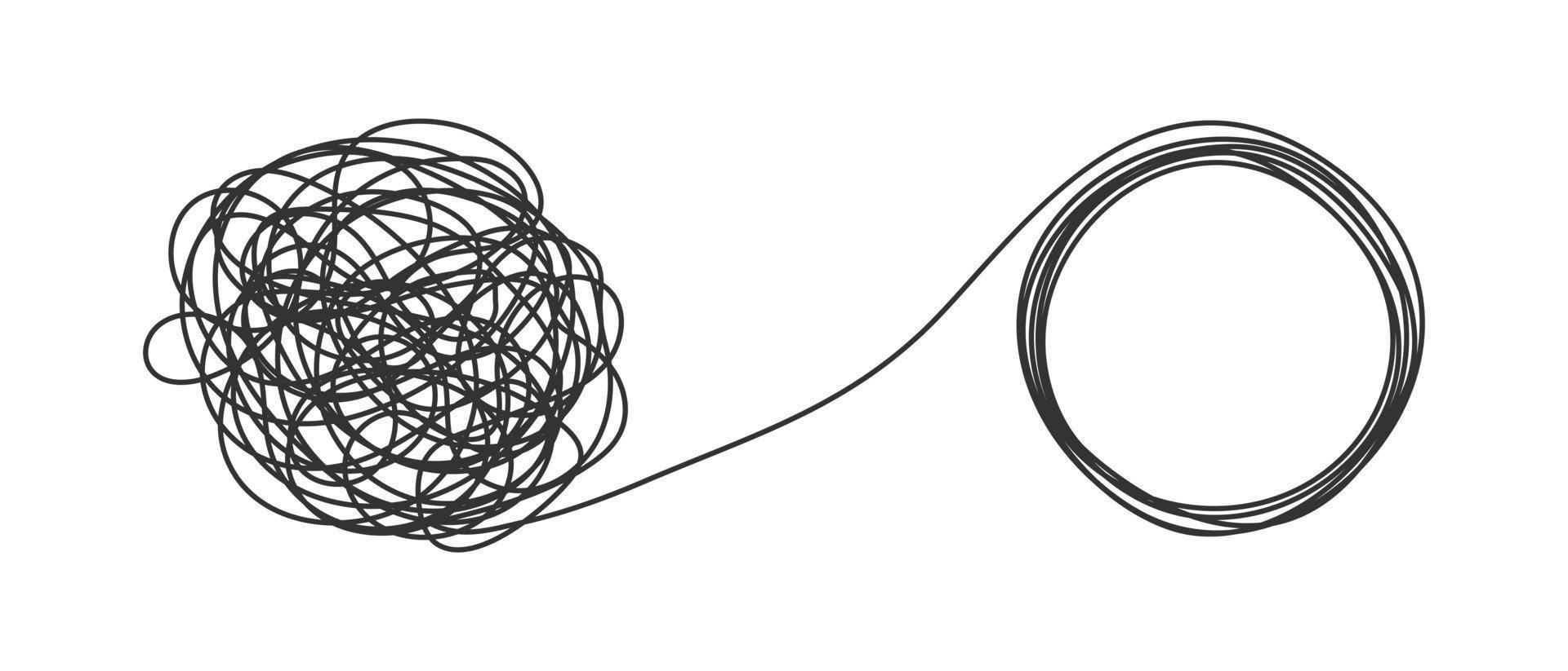 illustrazione vettoriale di design stile piatto concetto di caos e ordine aziendale isolata su sfondo bianco.