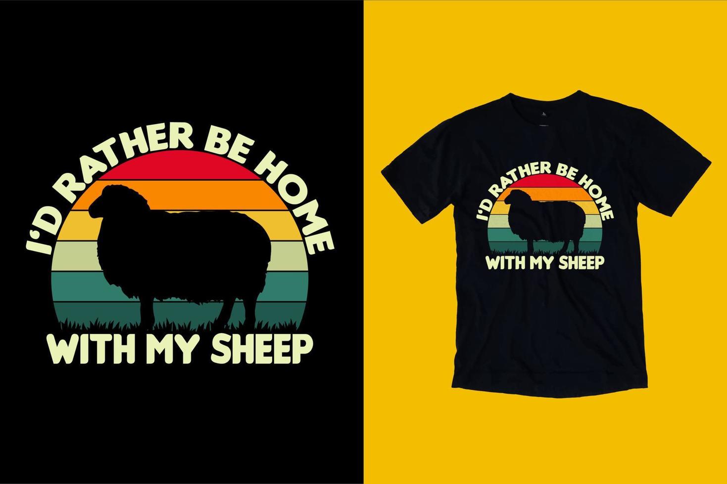 design vintage della maglietta delle pecore vettore