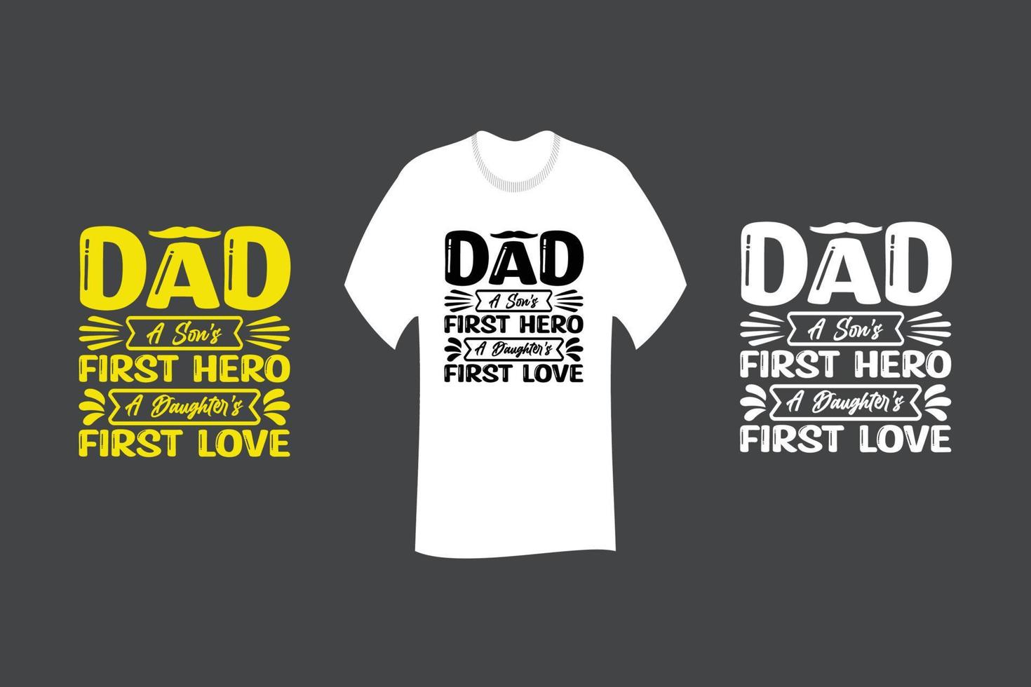 papà un figlio primo eroe un primo amore di figlie t shirt design vettore