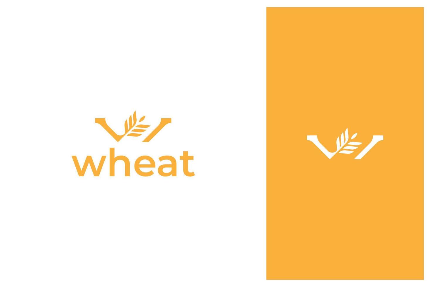 lettera w vettore di progettazione di logo di grano di grano
