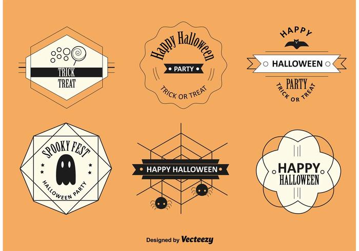 Etichette e distintivi di Halloween vettore