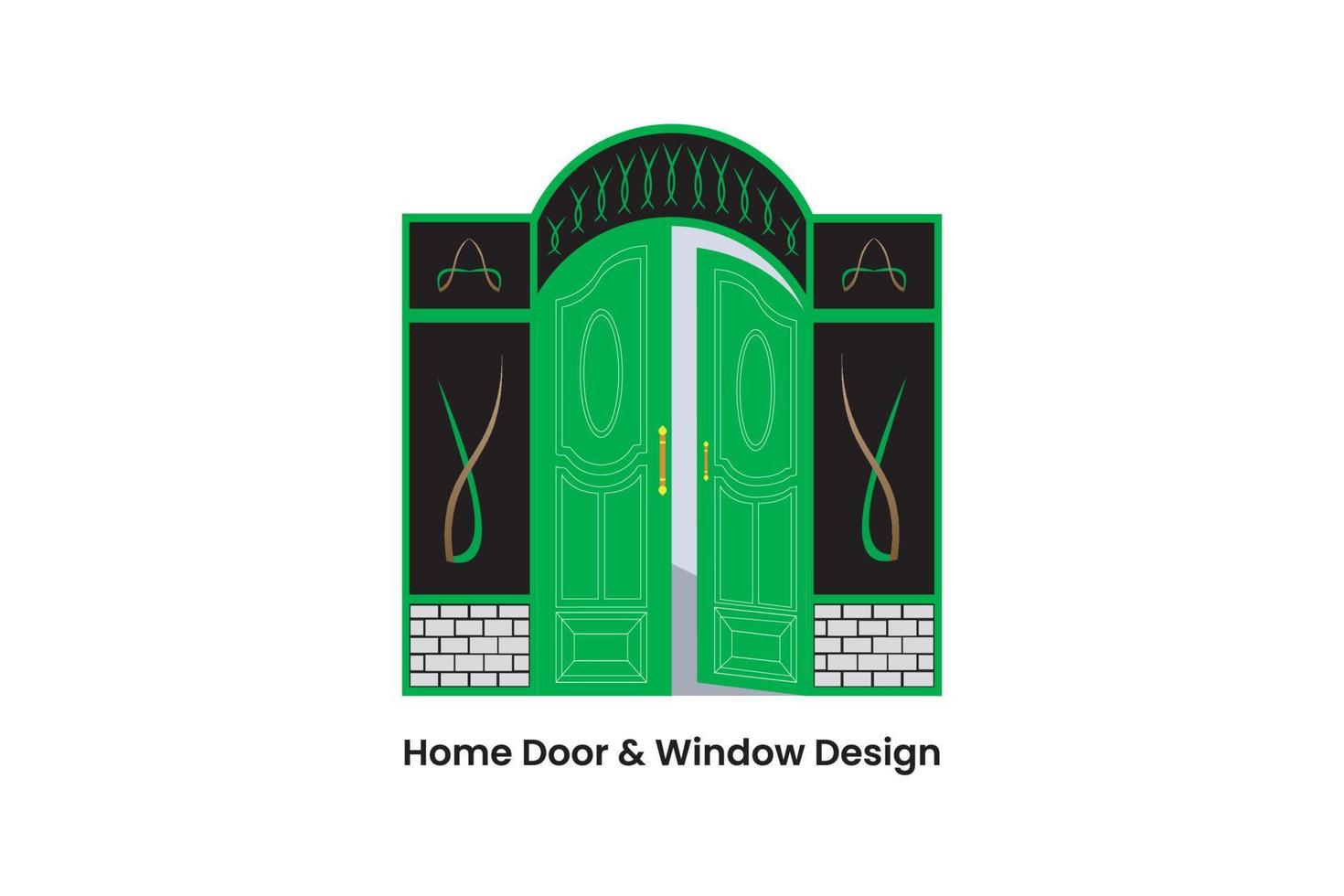 design elegante per porte e finestre di casa per progettare la tua casa vettore