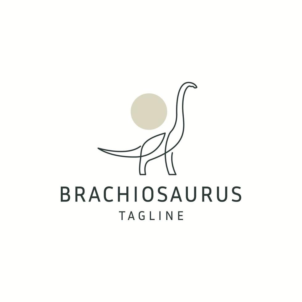 vettore piatto del modello di progettazione dell'icona del logo animale del brachiosauro