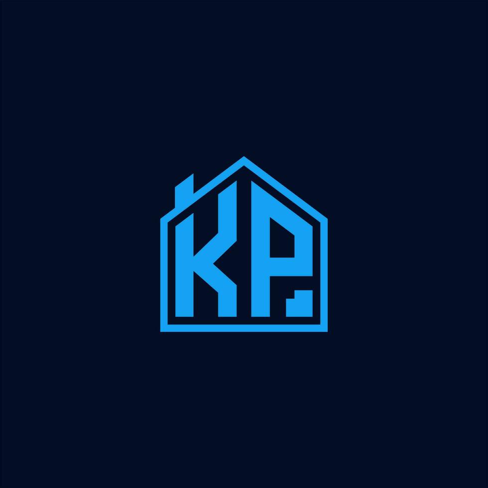 design del logo della casa kp vettore