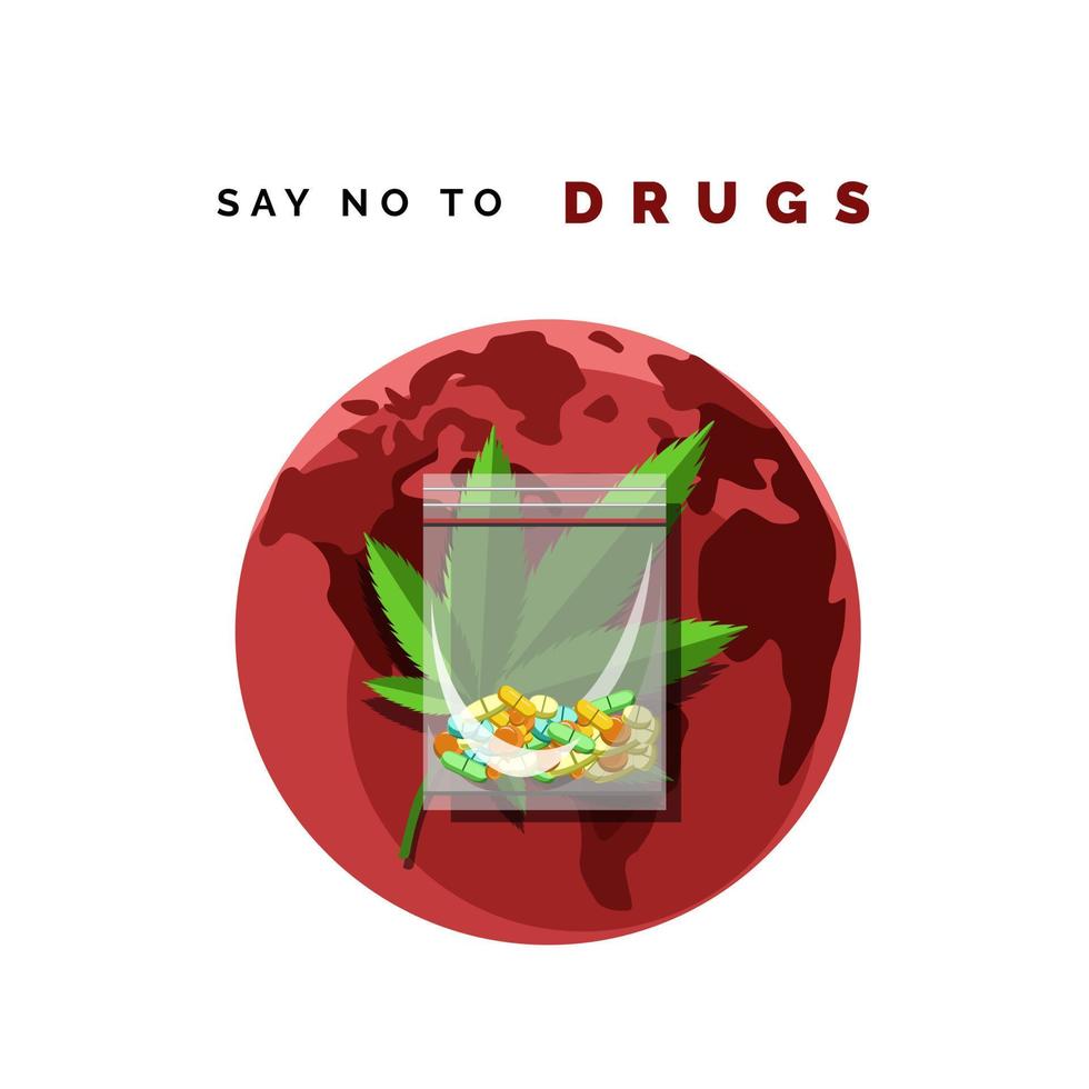 dire no all'illustrazione vettoriale delle droghe