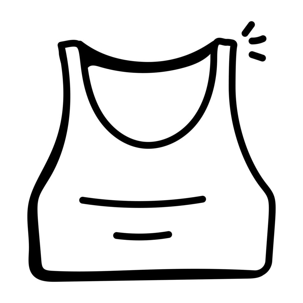 una pratica icona doodle del gilet da palestra vettore