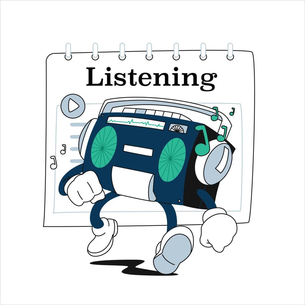 illustrazione di musica d'ascolto vettore