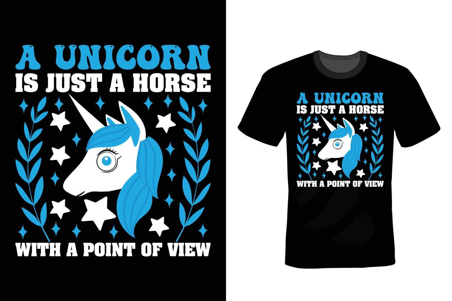 design t-shirt unicorno, vintage, tipografia vettore