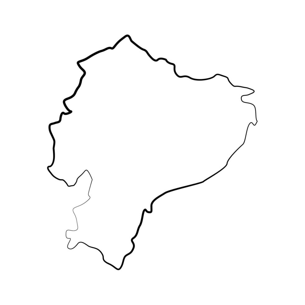 mappa dell'ecuador illustrata su sfondo bianco vettore