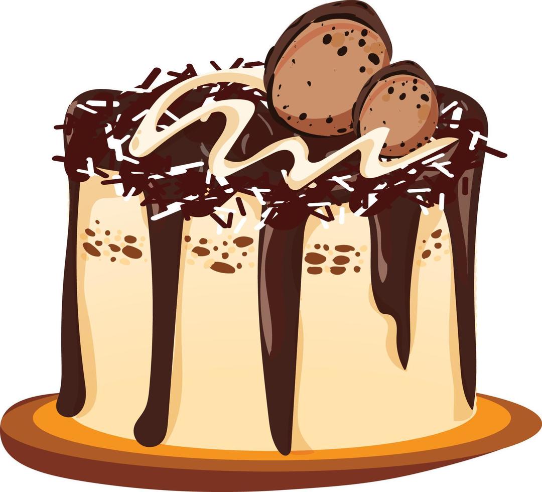 clipart di torta di compleanno dolce vettore