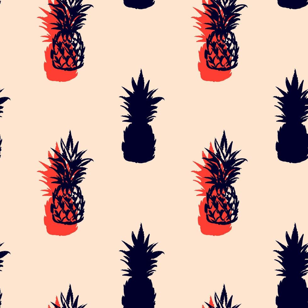 senza cuciture con ananas. illustrazione vettoriale. vettore