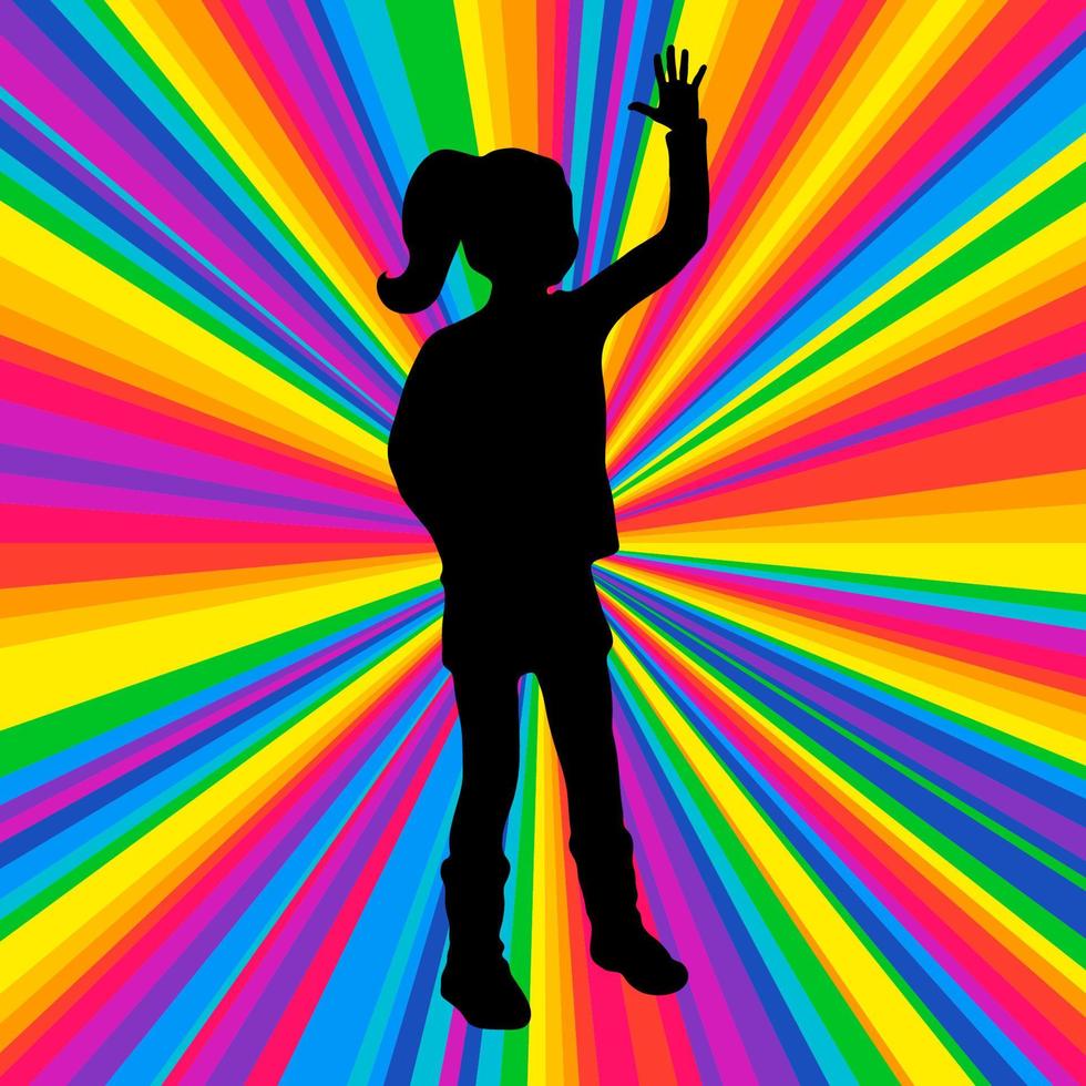 silhouette danza umana, festa di battaglia di musica vettoriale, sfondo disco ray. vettore