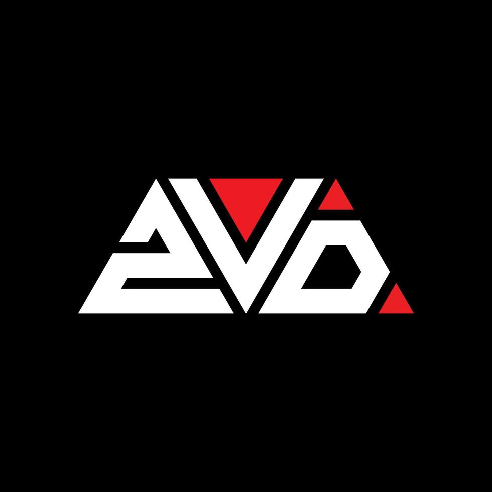 zvd triangolo lettera logo design con forma triangolare. zvd triangolo logo design monogramma. modello di logo vettoriale triangolo zvd con colore rosso. logo triangolare zvd logo semplice, elegante e lussuoso. zvd