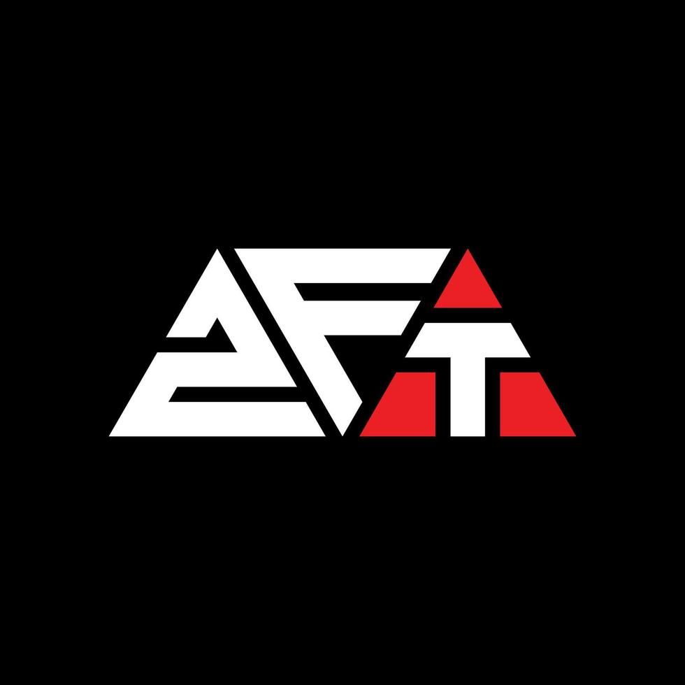 logo della lettera triangolare zft con forma triangolare. zft triangolo logo design monogramma. modello di logo vettoriale triangolo zft con colore rosso. zft logo triangolare logo semplice, elegante e lussuoso. zft