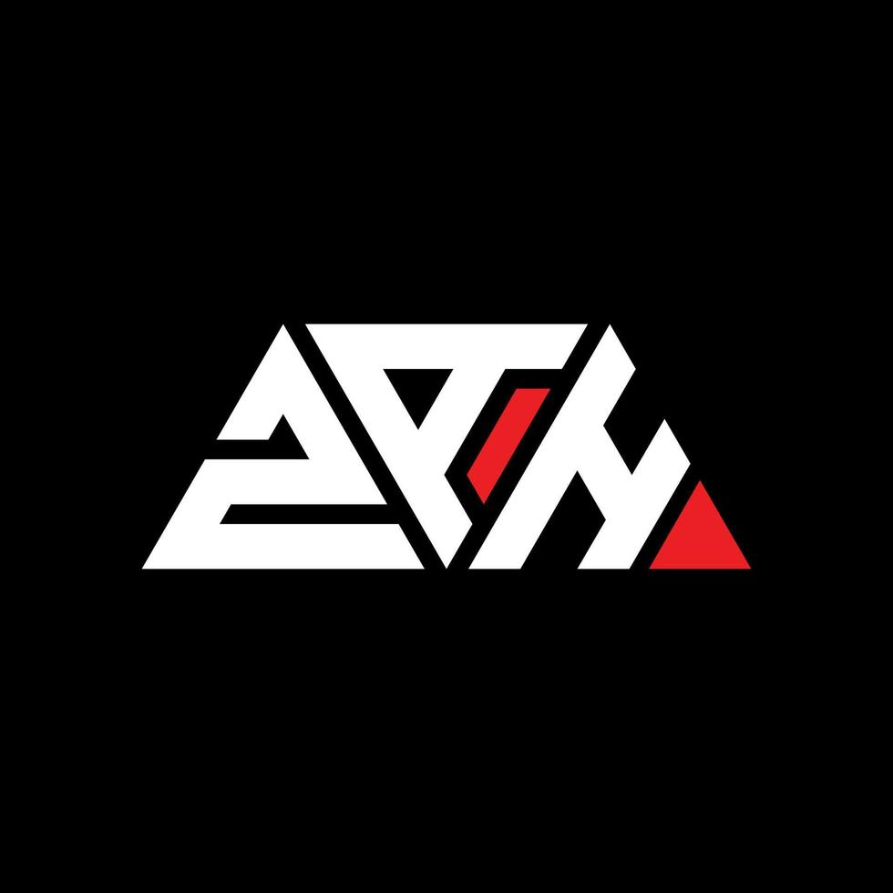 design del logo della lettera triangolare zah con forma triangolare. monogramma di design del logo del triangolo zah. modello di logo vettoriale triangolo zah con colore rosso. logo triangolare zah logo semplice, elegante e lussuoso. zah