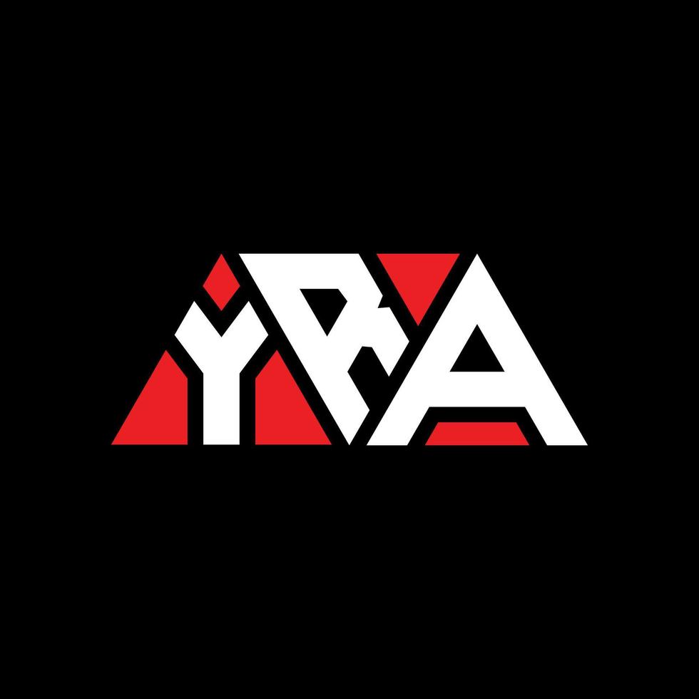 design del logo della lettera triangolo yra con forma triangolare. monogramma di design del logo del triangolo yra. modello di logo vettoriale triangolo yra con colore rosso. logo triangolare yra logo semplice, elegante e lussuoso. yra