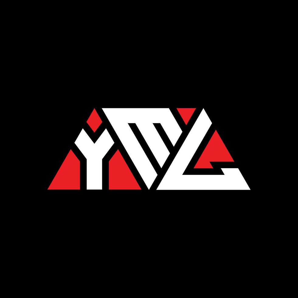 design del logo della lettera del triangolo yml con forma triangolare. monogramma di design del logo del triangolo yml. modello di logo vettoriale triangolo yml con colore rosso. logo triangolare yml logo semplice, elegante e lussuoso. yml