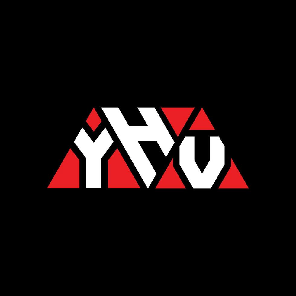 design del logo della lettera del triangolo yhv con forma triangolare. monogramma di design del logo del triangolo yhv. modello di logo vettoriale triangolo yhv con colore rosso. logo triangolare yhv logo semplice, elegante e lussuoso. yhv